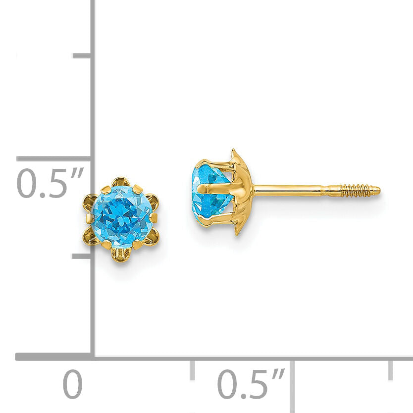14k Madi K 4mm CZ Birthstone (Dec) Screwback Earrings-SE170