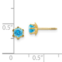 14k Madi K 4mm CZ Birthstone (Dec) Screwback Earrings-SE170