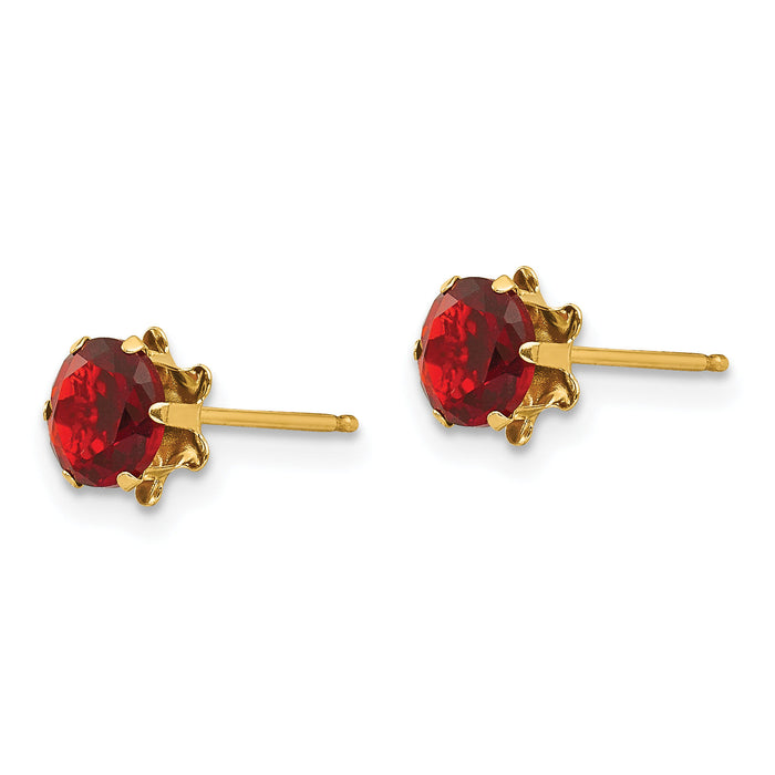 14k Madi K 5mm CZ Birthstone (Jan) Earrings-SE171