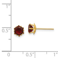 14k Madi K 5mm CZ Birthstone (Jan) Earrings-SE171