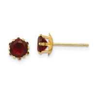 14k Madi K 5mm CZ Birthstone (Jan) Earrings-SE171