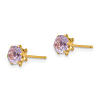 14k Madi K 5mm CZ Birthstone (Feb) Earrings-SE172