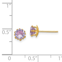14k Madi K 5mm CZ Birthstone (Feb) Earrings-SE172