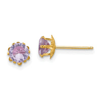 14k Madi K 5mm CZ Birthstone (Feb) Earrings-SE172