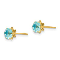 14k Madi K 5mm CZ Birthstone (Mar) Earrings-SE173