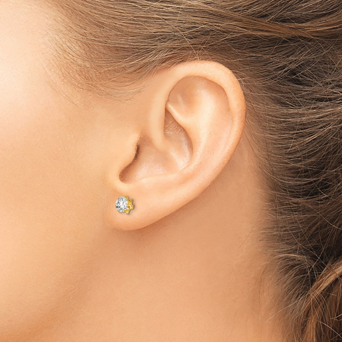 14k Madi K 5mm CZ Birthatone (Apr) Earrings-SE174