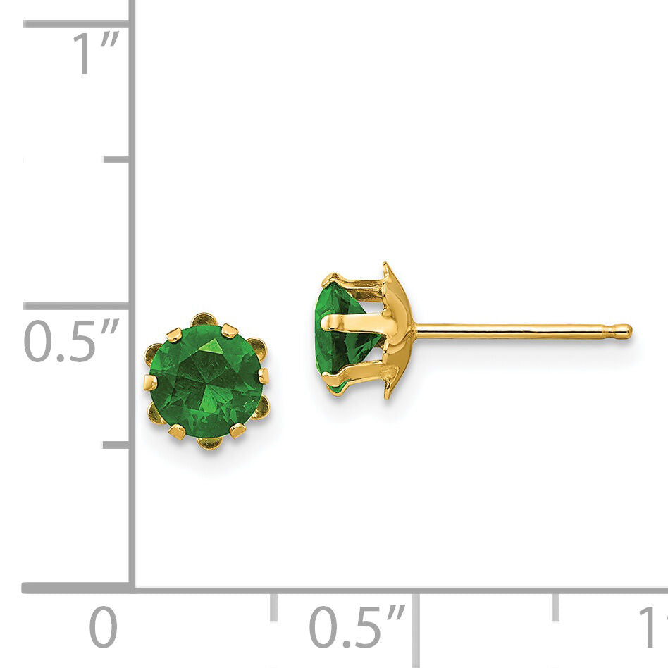 14k Madi K 5mm CZ Birthstone (May) Earrings-SE175