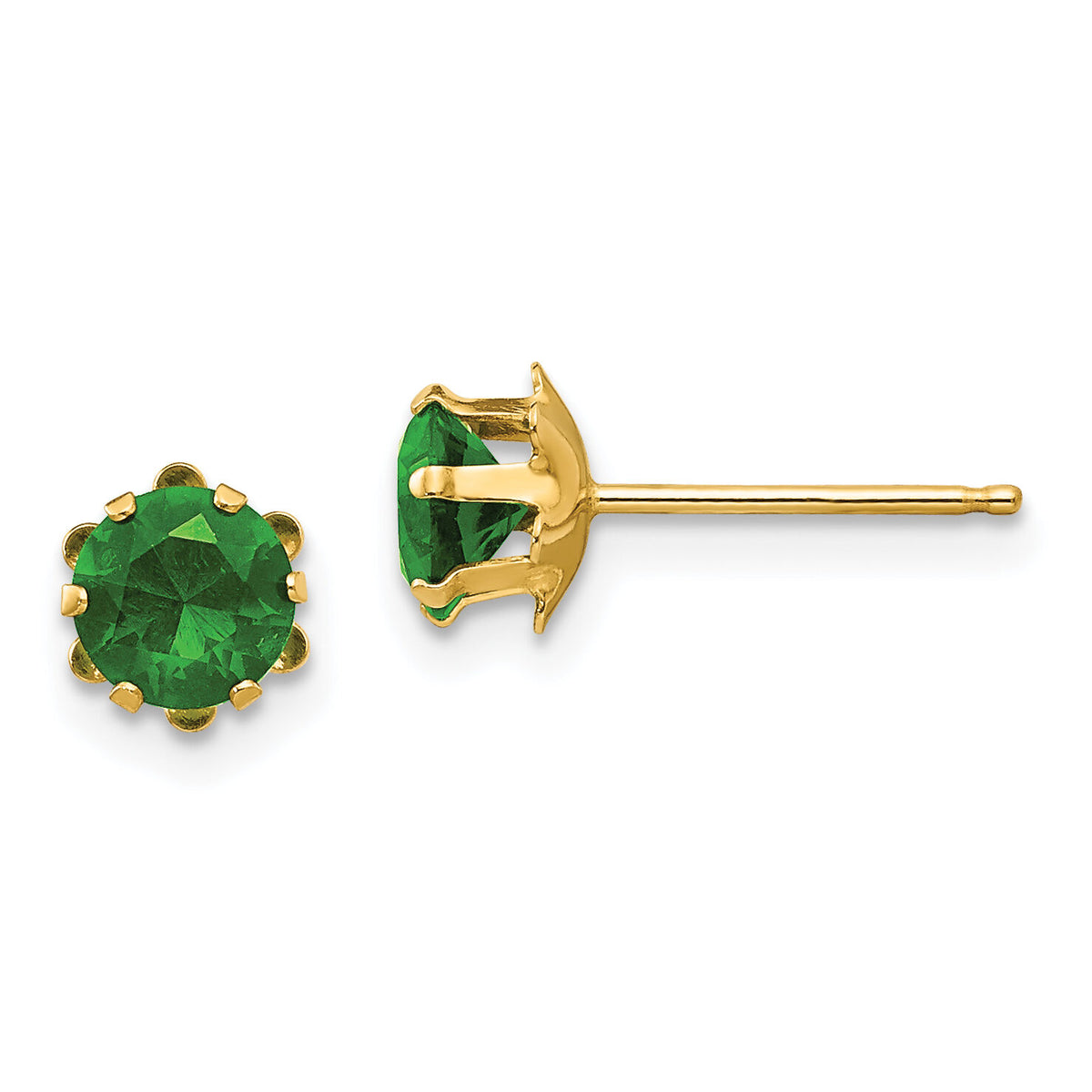 14k Madi K 5mm CZ Birthstone (May) Earrings-SE175