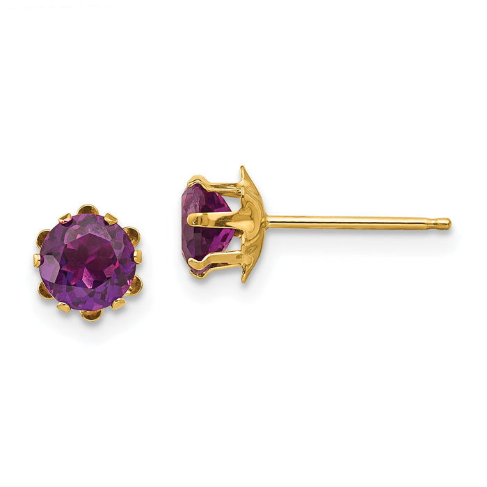 14k Madi K 5mm CZ Birthstone (Jun) Earrings-SE176