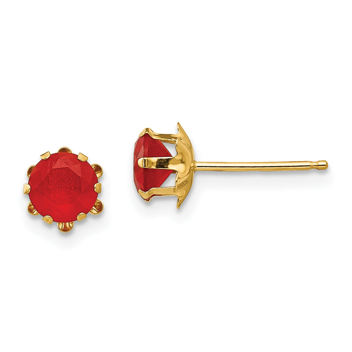 14k Madi K 5mm CZ Birthstone (Jul) Earrings-SE177