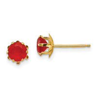 14k Madi K 5mm CZ Birthstone (Jul) Earrings-SE177