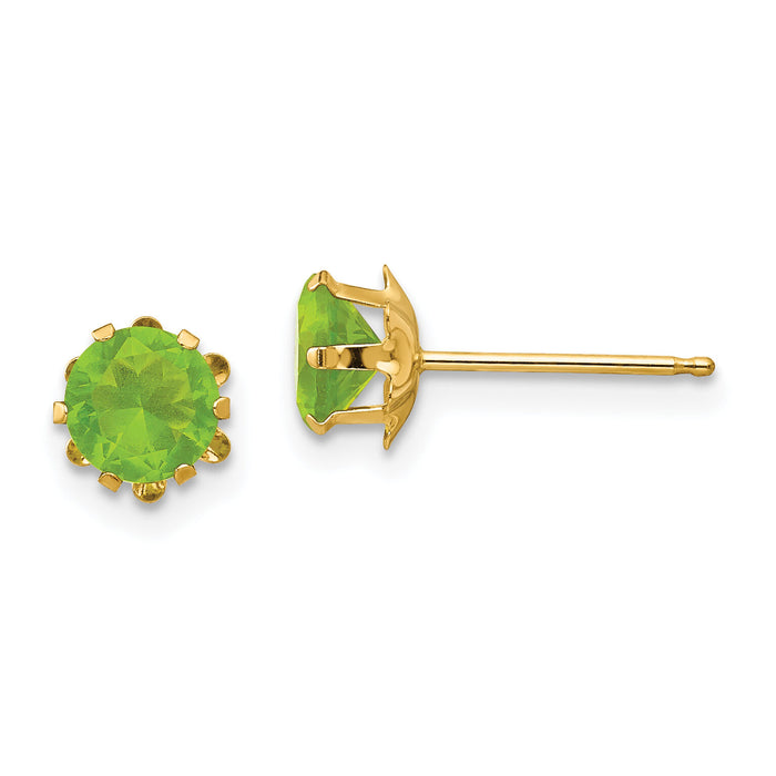 14k Madi K 5mm CZ Birthstone(Aug) Earrings-SE178