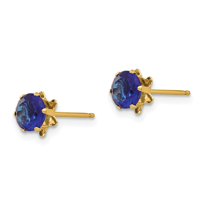 14k Madi K 5mm CZ Birthstone (Sep) Earrings-SE179