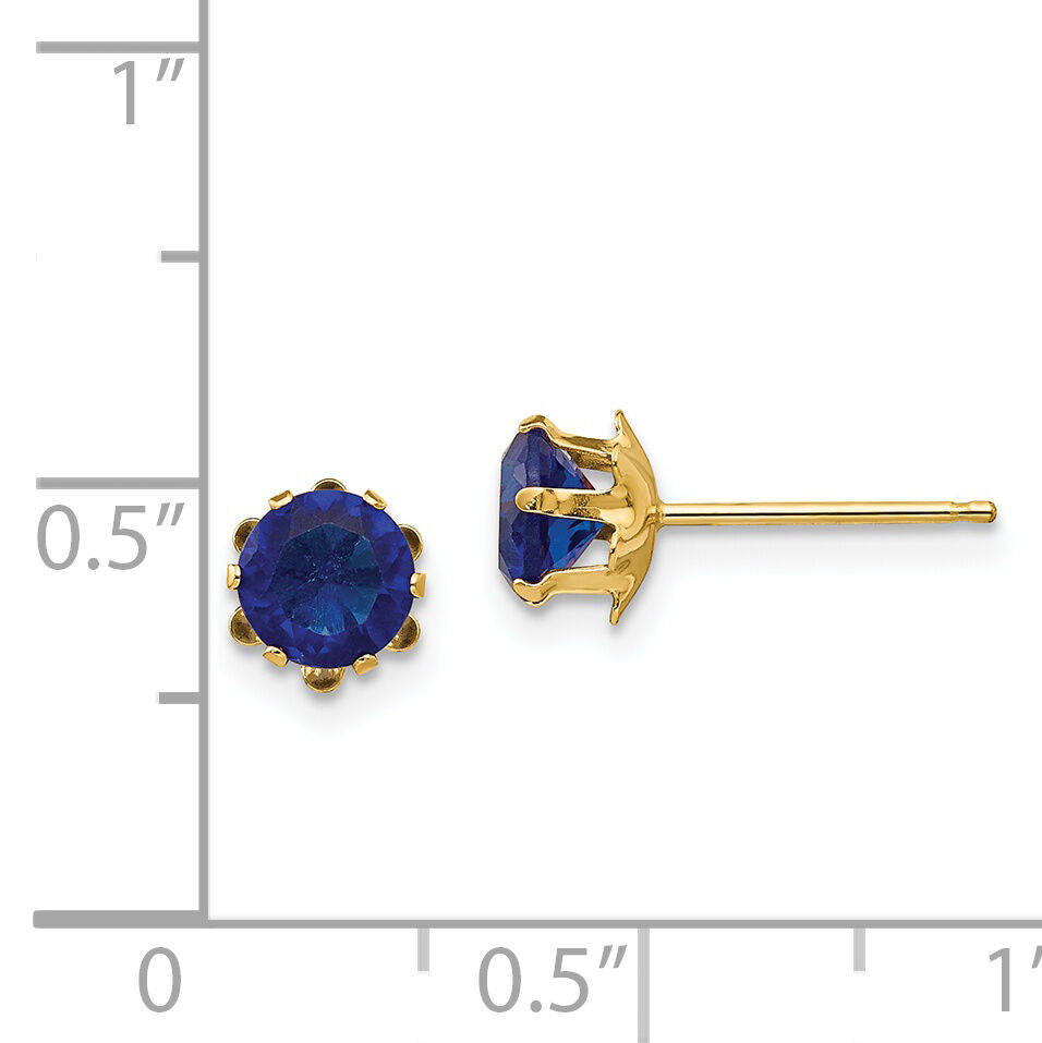 14k Madi K 5mm CZ Birthstone (Sep) Earrings-SE179