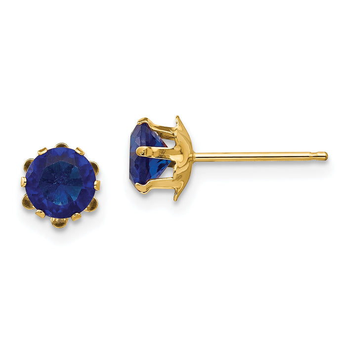 14k Madi K 5mm CZ Birthstone (Sep) Earrings-SE179