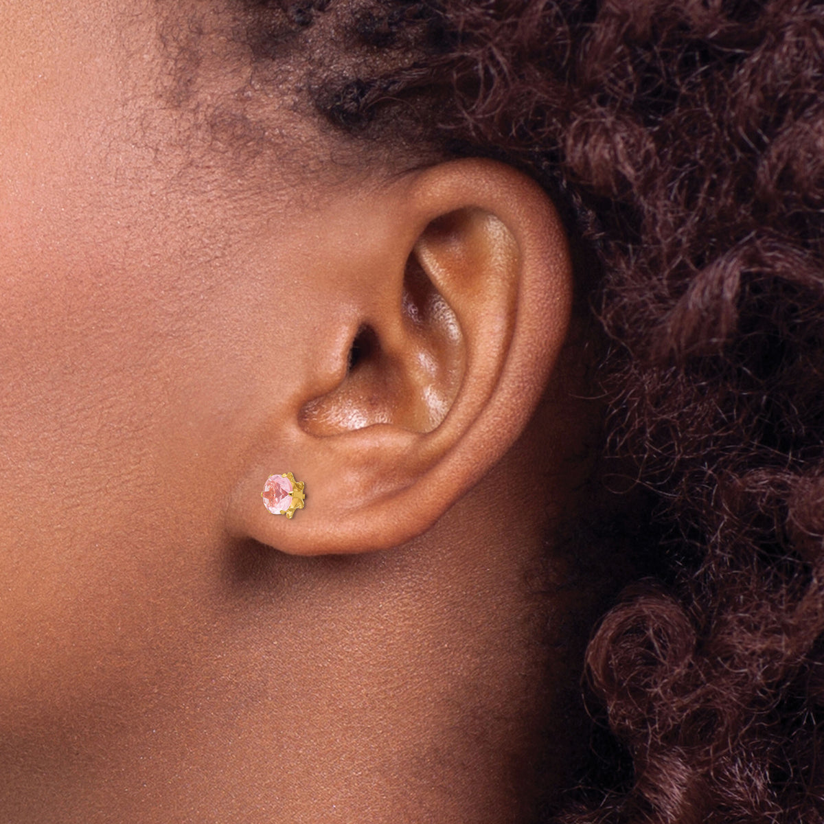 14k Madi K 5mm CZ Birthstone (Oct) Earrings-SE180