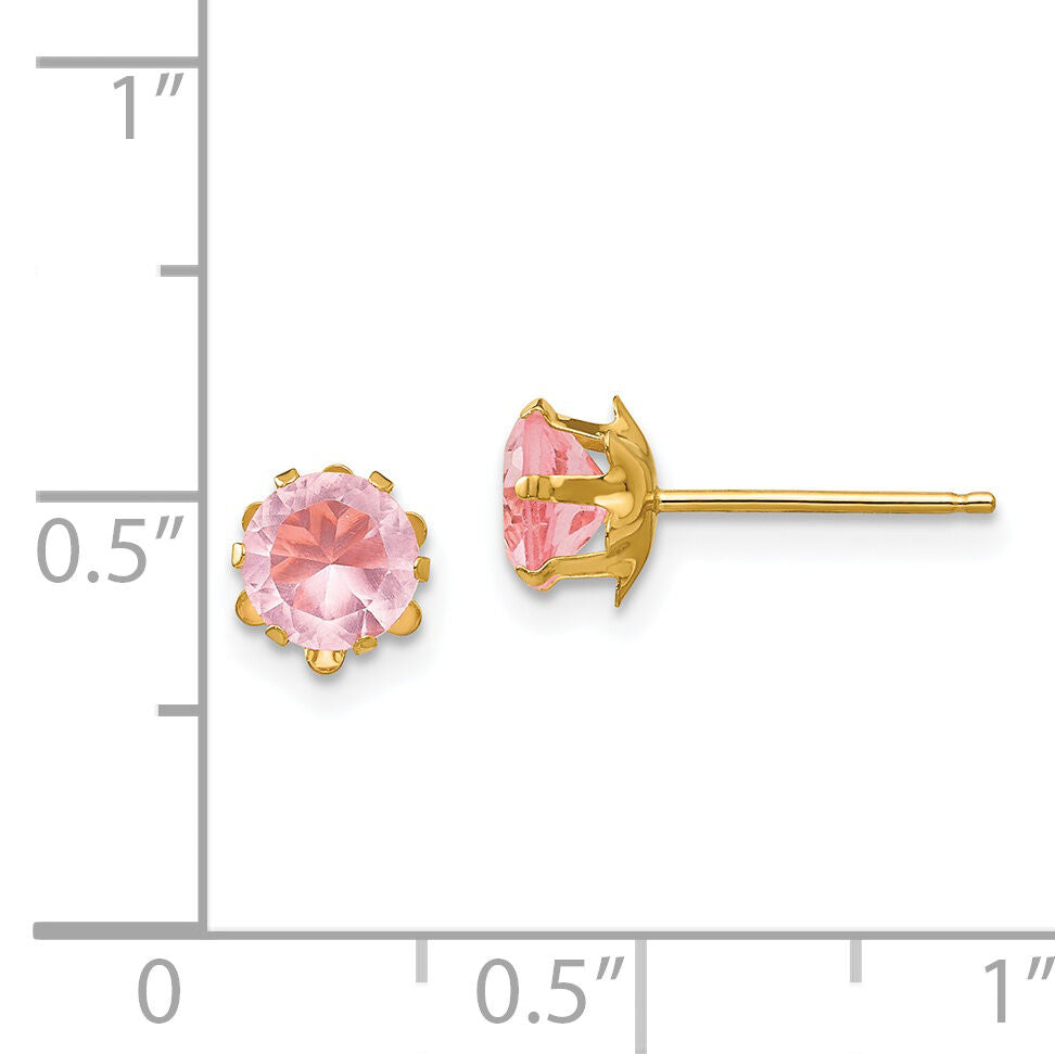 14k Madi K 5mm CZ Birthstone (Oct) Earrings-SE180