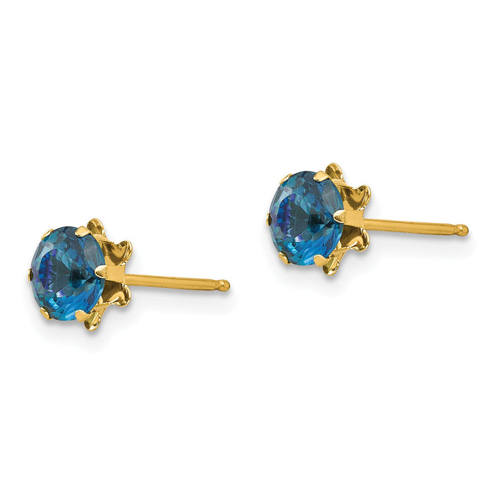 14k Madi K 5mm CZ Birthstone (Dec) Earrings-SE182