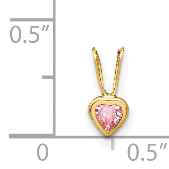 14k Madi K Pink CZ Heart Pendant-SE2230