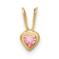 14k Madi K Pink CZ Heart Pendant-SE2230