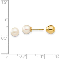 14k Madi K Reversible FW Cultured Pearl & Bead Earrings-SE263