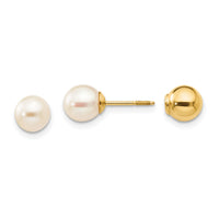 14k Madi K Reversible FW Cultured Pearl & Bead Earrings-SE263