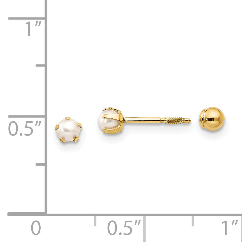 14k Madi K Reversible FW Cultured Pearl & Bead Earrings-SE265
