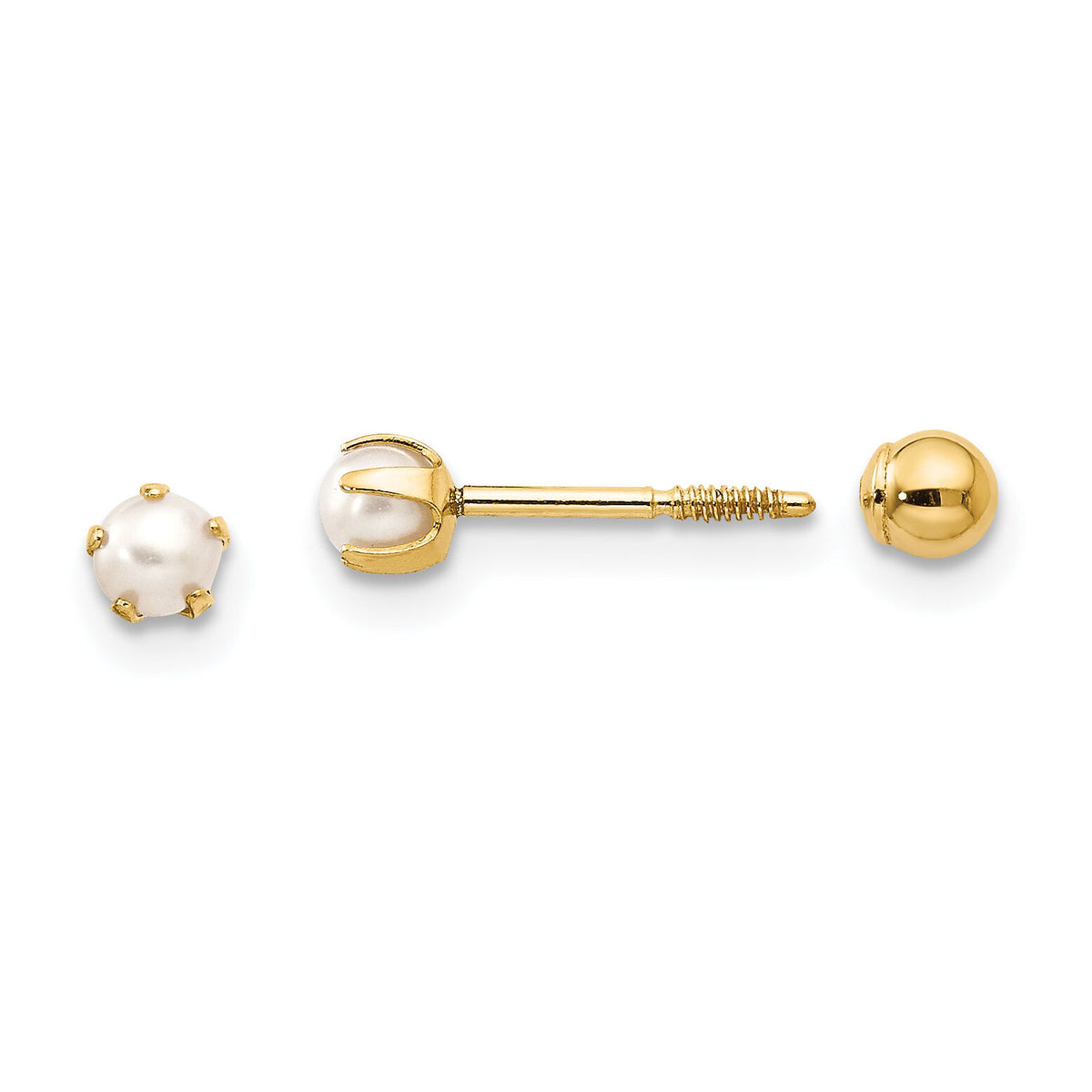 14k Madi K Reversible FW Cultured Pearl & Bead Earrings-SE265