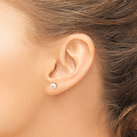14k Madi K 6-7mm Pink Button Freshwater Cultured Pearl Stud Post Earrings-SE2939