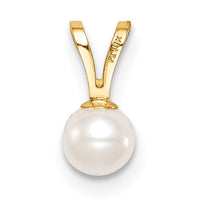 14K Madi K 4-5mm White Near Round Freshwater Cultured Pearl Pendant-SE3005