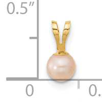 14K Madi K 4-5mm Pink Near Round Freshwater Cultured Pearl Pendant-SE3005PI