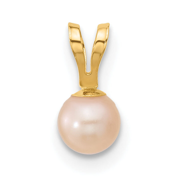 14K Madi K 4-5mm Pink Near Round Freshwater Cultured Pearl Pendant-SE3005PI