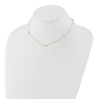 14K Madi K 4-5mm White Round FW Cultured Pearl 5-station Necklace-SE3007-15.25