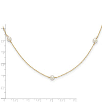 14K Madi K 4-5mm White Round FW Cultured Pearl 5-station Necklace-SE3007-15.25