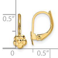 14K Madi K Polished Flower Leverback Earrings-SE3013