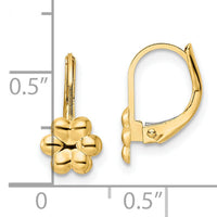 14K Madi K Polished Flower Leverback Earrings-SE3014