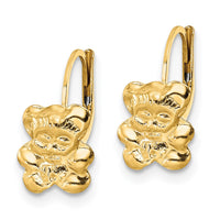 14K Madi K Polished Teddy Bear Leverback Earrings-SE3022