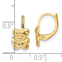 14K Madi K Polished Teddy Bear Leverback Earrings-SE3022