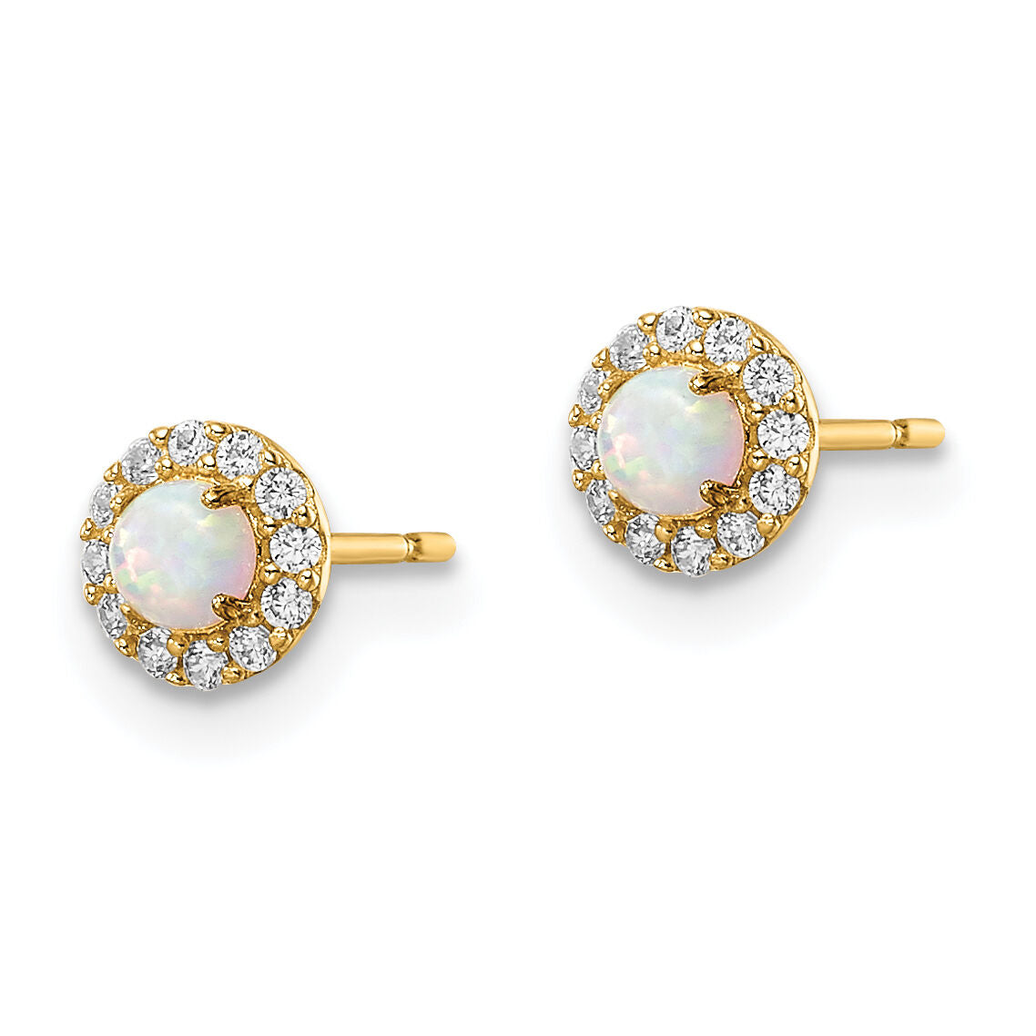 14k Madi K CZ And Created Opal Post Earrings-SE3026