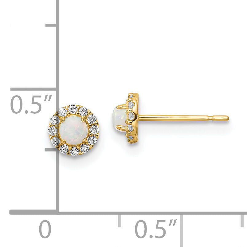 14k Madi K CZ And Created Opal Post Earrings-SE3026