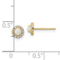 14k Madi K CZ And Created Opal Post Earrings-SE3026