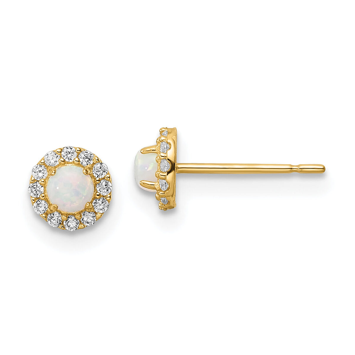 14k Madi K CZ And Created Opal Post Earrings-SE3026