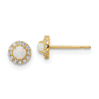 14k Madi K CZ And Created Opal Post Earrings-SE3026