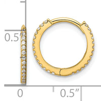 14k Madi K Polished CZ 1.25mm Hinged Huggie Hoop Earrings-SE3067