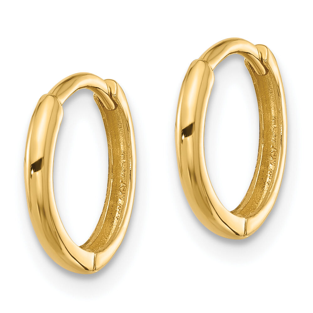 14k Madi K Polished 1.45mm Hinged Huggie Hoop Earrings-SE3071