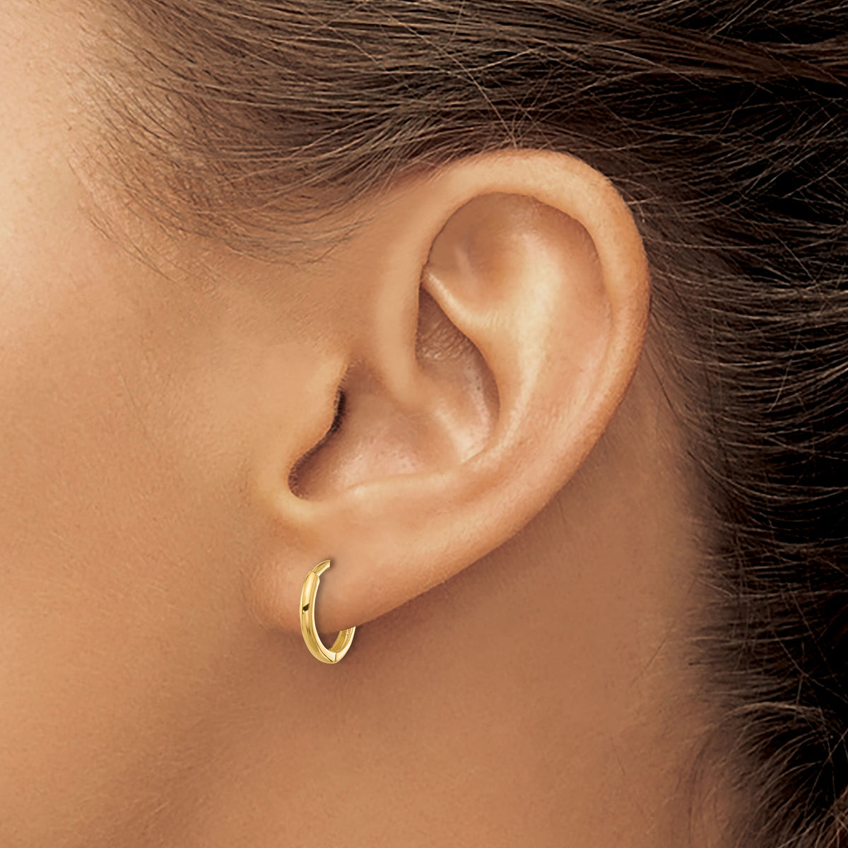 14k Madi K Polished 1.45mm Hinged Huggie Hoop Earrings-SE3071