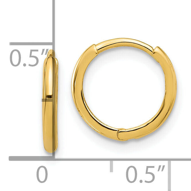 14k Madi K Polished 1.45mm Hinged Huggie Hoop Earrings-SE3071