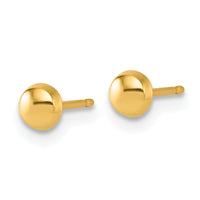 14K Polished 4mm Button Post Earrings-SE3076