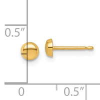 14K Polished 4mm Button Post Earrings-SE3076