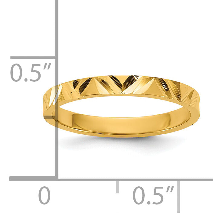 14K Madi K Diamond-cut Zig-Zag Design 2mm Band Baby / Children's Ring-SE3078